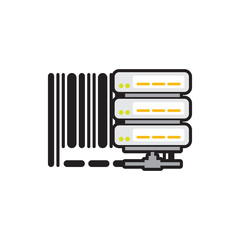 Server Barcode Logo Icon Design