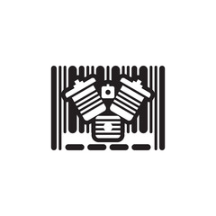 Motor Barcode Logo Icon Design