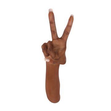 African American Female Devil hand sign on white. 3D illustration