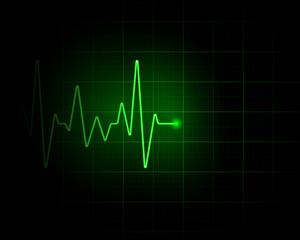 Abstract green pulse backdrop illustration. Medical background