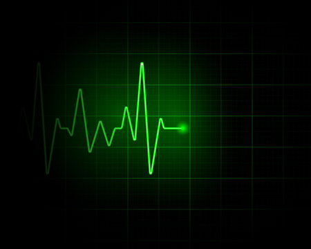 Abstract green pulse backdrop illustration. Medical background