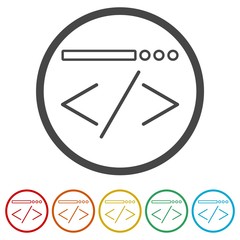 Coding icon, 6 Colors Included