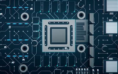 Electronic chip,3d rendering.