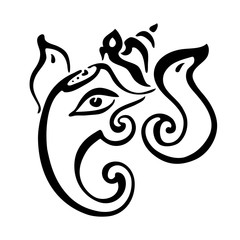 Hindu God Lord Ganesha. Ganapati. Vector hand drawn illustration