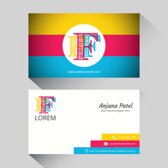 Letter F logo corporate business card
