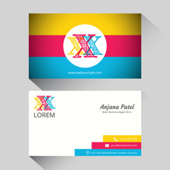 Letter X logo corporate business card