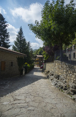 Stone street in catalan town Rupit i Pruit