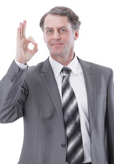 successful businessman, showing the gesture 