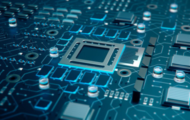 Electronic chip,3d rendering.