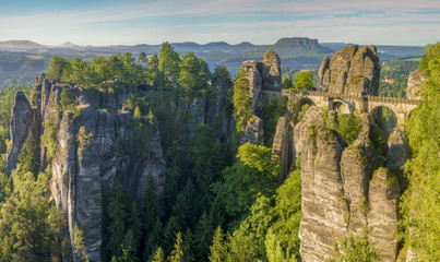 The Bastei bridge, Saxon Switzerland National Park, Germany