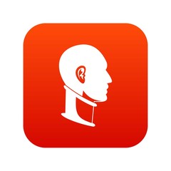 Cervical collar icon digital red