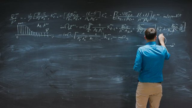 Time-Lapse of the Brilliant Young Mathematician Writes Equation on the  Blackboard. 