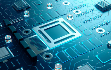 Electronic chip,3d rendering.