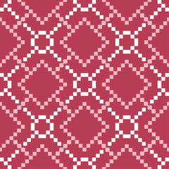 Geometric background. Red and beige seamless pattern