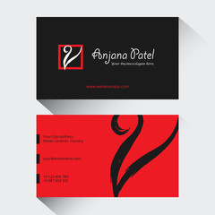 Letter V logo corporate business card