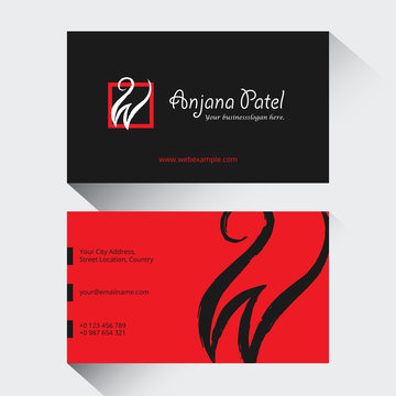 Letter W logo corporate business card