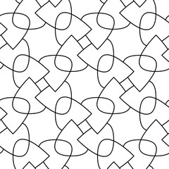 White and black monochrome geometric print. Seamless pattern