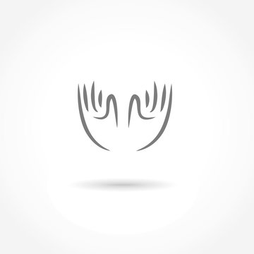 hands icon vector line illustration