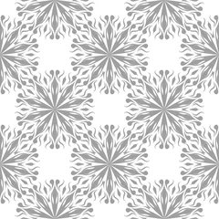 Tragetasche Gray floral seamless pattern on white background © Liudmyla