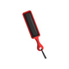 Black and red paddle slap, fetish stuff for role playing and bdsm vector Illustration on a white background