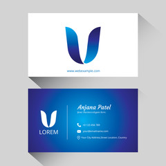 Letter V logo corporate business card