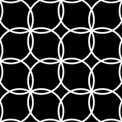 Black and white geometric ornament. Seamless pattern