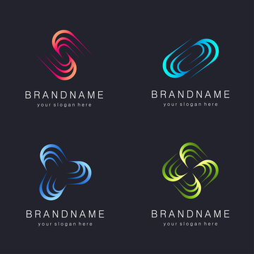 Set of vector abstract logo design for business
