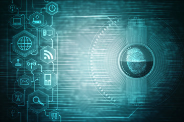 Fingerprint Scanning Technology Concept 2d Illustration