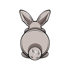 Backside of a rabbit. Bunny. Easter. Vector illustration.