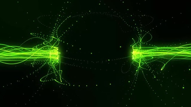 Green Flowing Lines in a Magnetic Field Loopable Motion Background
