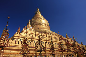 The Shwezigon Pagoda or Shwezigon Paya is a Buddhist temple located in Nyaung-U, a town near Bagan, in Myanmar.