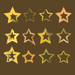 Collection of hand drawn stars