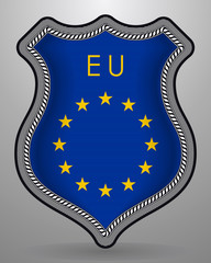Naklejka premium Flag of European Union. Vector Badge and Icon