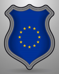 Naklejka premium Flag of European Union. Vector Badge and Icon