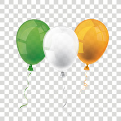 Irish Flag 3 Balloons Transparent