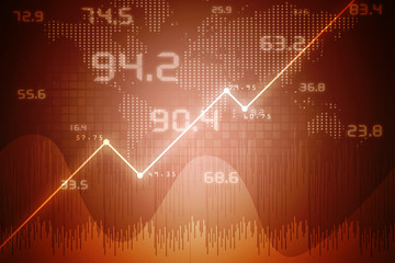 2d rendering Stock market online business concept. business Graph 