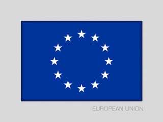Monochrome Version European Union Flag. National Ensign Aspect Ratio 2 to 3