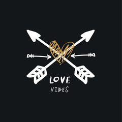 Vector floral arrows logo, tattoo, clothes print, sticker and other