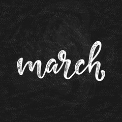 Handwritten name of month - March