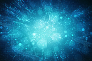 3d render of dna structure, abstract background