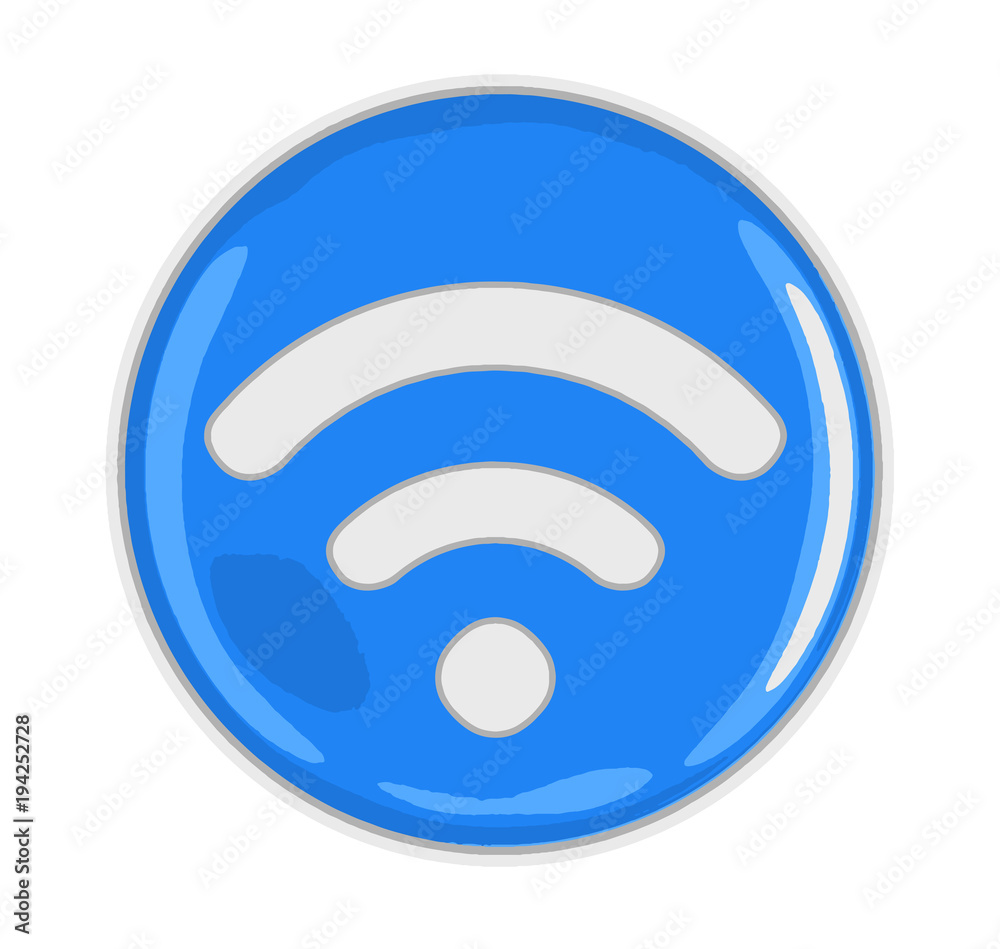 Poster button with wi-fi sign. image with clipping path
