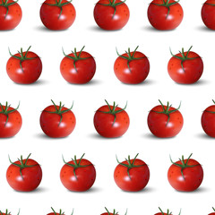 Seamless pattern of tomatoes. Vector illustration.