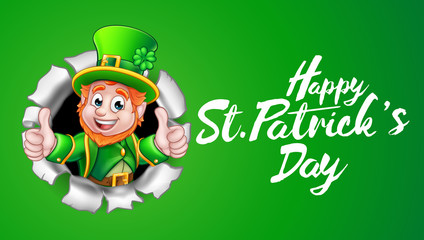 Happy St Patricks Day Leprechaun Thumbs Up