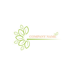 Green leaf logo vector design element for beauty, massage, cosmetic and spa salon