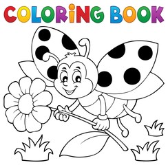 Obraz premium Coloring book ladybug theme 4