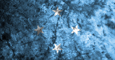 Micronesia grunge flag on old dirty wall