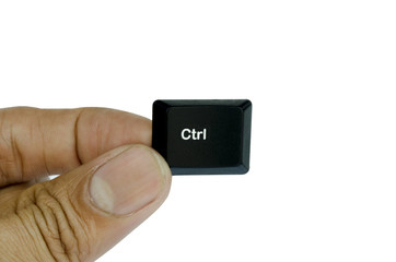 Ctrl computer key button isolated on white, Command on keyboard