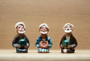 Three wise men clay figures