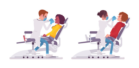 Male and female dentist doctor