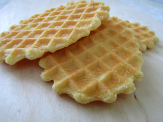 Delicious waffle biscuit